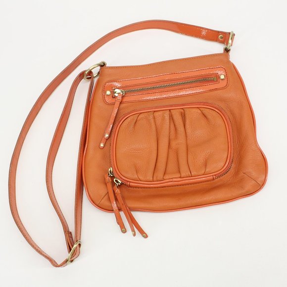 Perlina Handbags - Perlina Orange Leather Purse